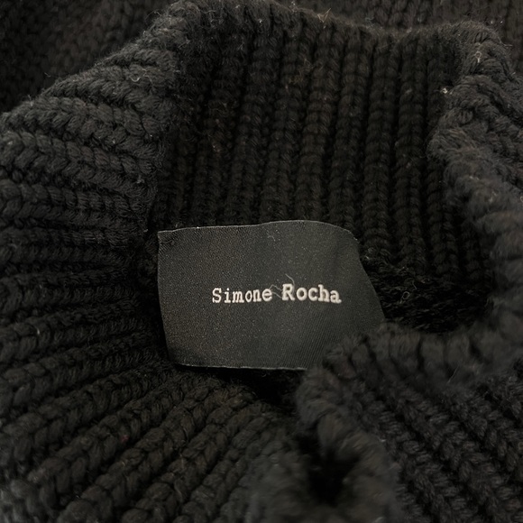 Simone Rocha black ribbed crewneck sweater - Picture 7 of 7